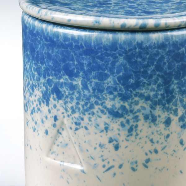 Ароматическая свеча в банке, Чайный лист и вербена белый, синий 10 см IKEA ОСИНЛИГ 604.611.59 - схема-чертеж с размерами