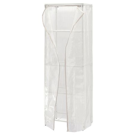 JOSTEIN Стеллаж с чехлом - д/дома/улицы проволочный/прозрачный белый 61x41x180 см