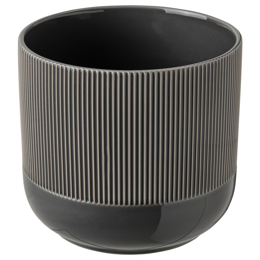 Кашпо, для дома, улицы темно-серый 15 см IKEA GRADVIS ГРАДВИС 204.968.58 - фото 1