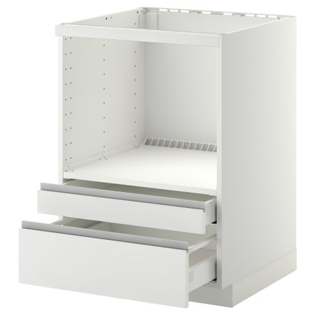 Напольный шкаф для комбинирования СВЧ, ящики МЕТОД / МАКСИМЕРА, белый, Нодста белый (60x60 см)