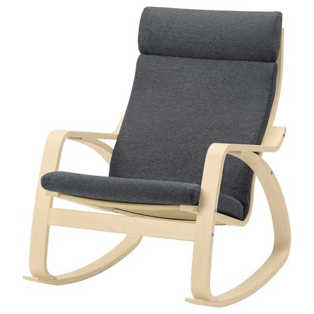 Кресло-качалка, береза/Хили темно-серый IKEA POÄNG ПОЭНГ 993.987.65