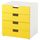 Комбинация для хранения с ящиками СТУВА, белый, желтый (60x50x64 см)