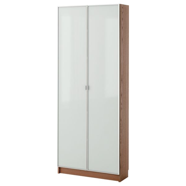 Стеллаж БИЛЛИ / МОРЛИДЕН, коричневый ясеневый шпон (80x202x30 см) - фото 1