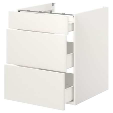 ENHET Напольный шкаф с 3 ящиками - белый 60x62x75 см