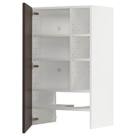 METOD Навесной шкаф д/вытяжки/полка/дверь - белый/Sinarp коричневый 60x100 см