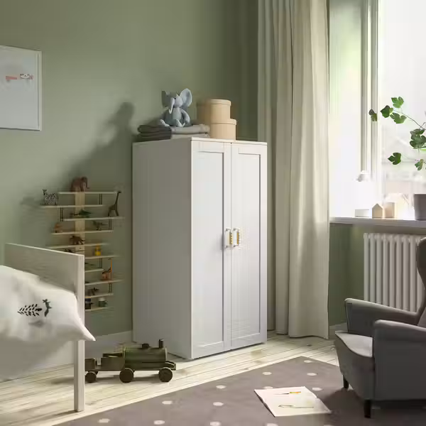 SMÅSTAD / PLATSA Гардероб - белый с рамой/с 3 полками 60x57x123 см - фото 2