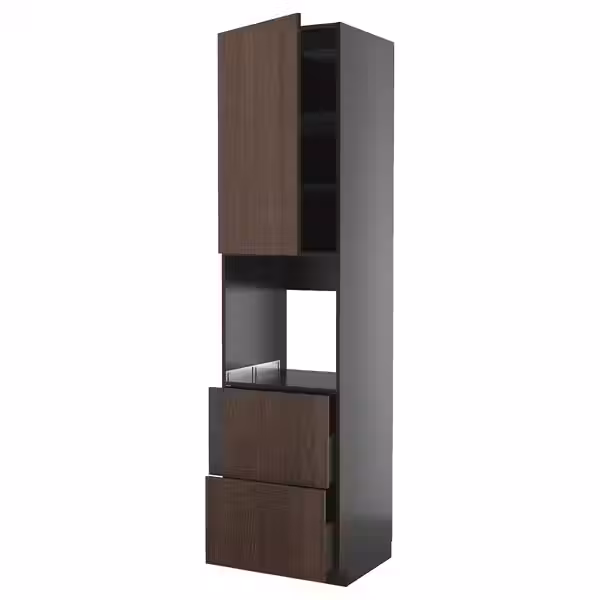 METOD / KNIVSHULT Высокий шкаф д/духовки+дверь/2ящика - фото 1