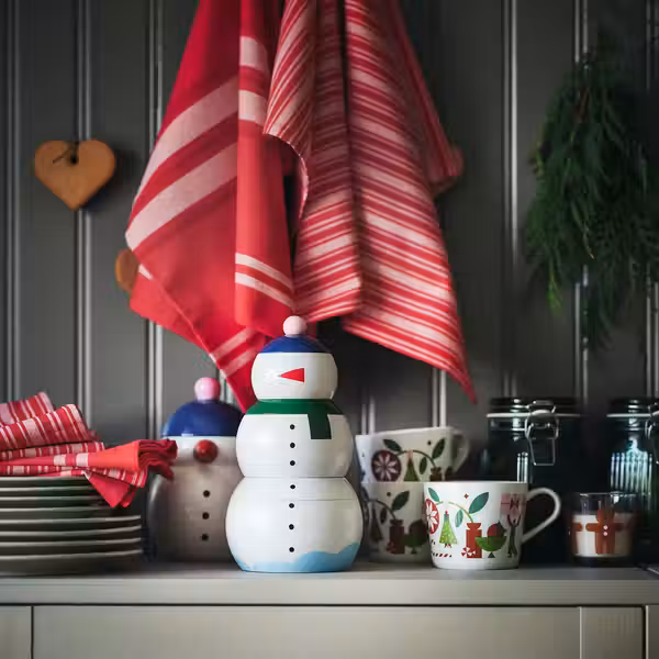 VINTERFINT Набор емкостей, 3 штуки - снеговик - схема-чертеж с размерами