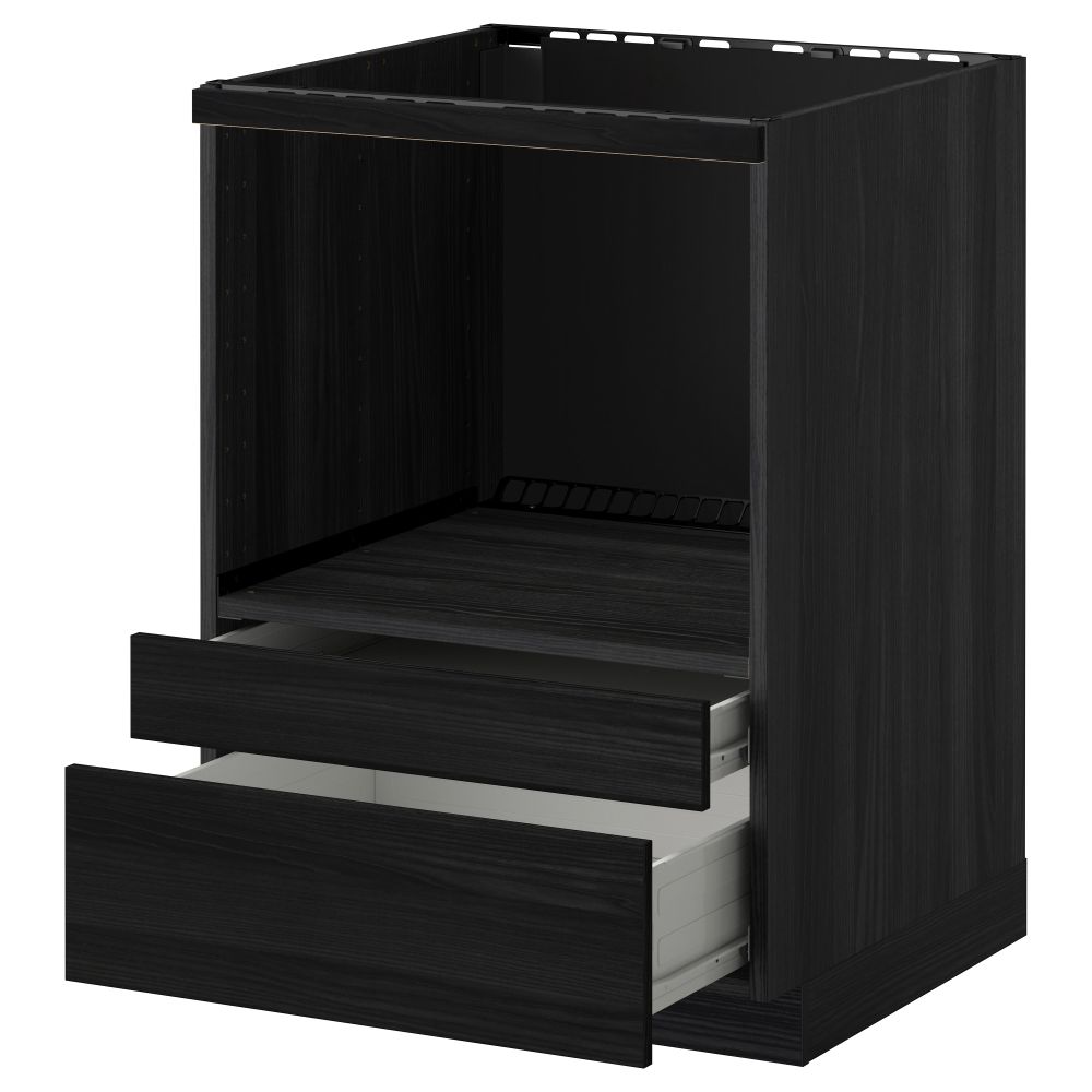Напольный шкаф для комбинирования СВЧ, ящики МЕТОД / ФОРВАРА, черный, Тингсрид черный (60x60 см) - схема-чертеж с размерами