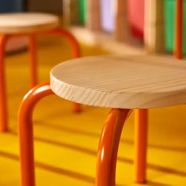 GREJSIMOJS ГРЕЙСИМОЙС Табурет детский - дерево/оранжевый - фото 5