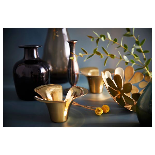 Подсвечник для греющей свечи СТИЛЛХЭТ, желтая медь золотой (7 см) - фото 4