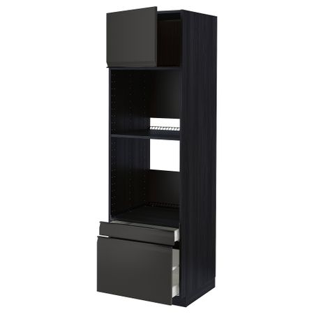 Высокий шкаф для духовки, комбинированный духовка + дверца, 2 ящика IKEA METOD МЕТОД, MAXIMERA МАКСИМЕРА 694.954.66