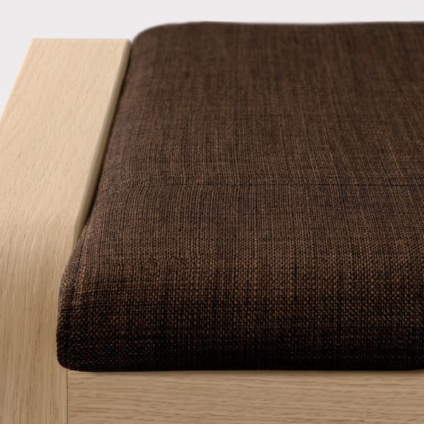 Табурет для ног, дубовый шпон, беленый/Шифтебу коричневый IKEA POÄNG ПОЭНГ 893.984.69 - фото 3