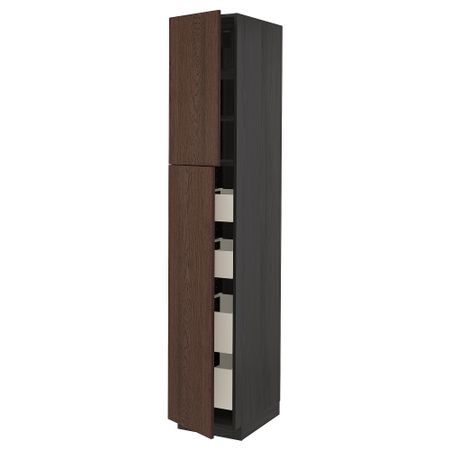 Высокий шкаф, 2 дверцы, 4 ящика, 40x60x220 cm IKEA METOD МЕТОД, MAXIMERA МАКСИМЕРА 194.577.30
