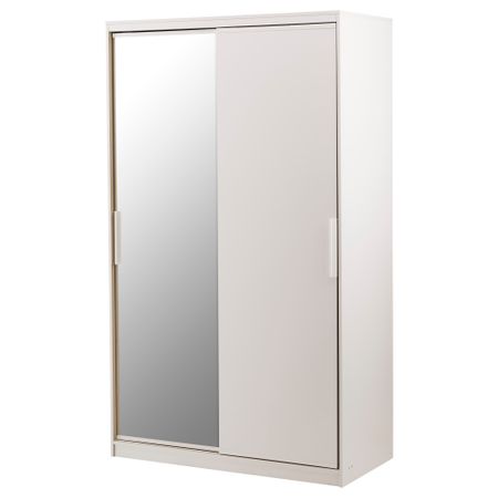 Гардероб МОРВИК, белый, зеркальное стекло (120x205 см)