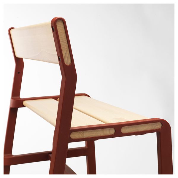 Скамейка детская ЮППЕРЛИГ, бук, темно-красный (65x35 см) - схема-чертеж с размерами