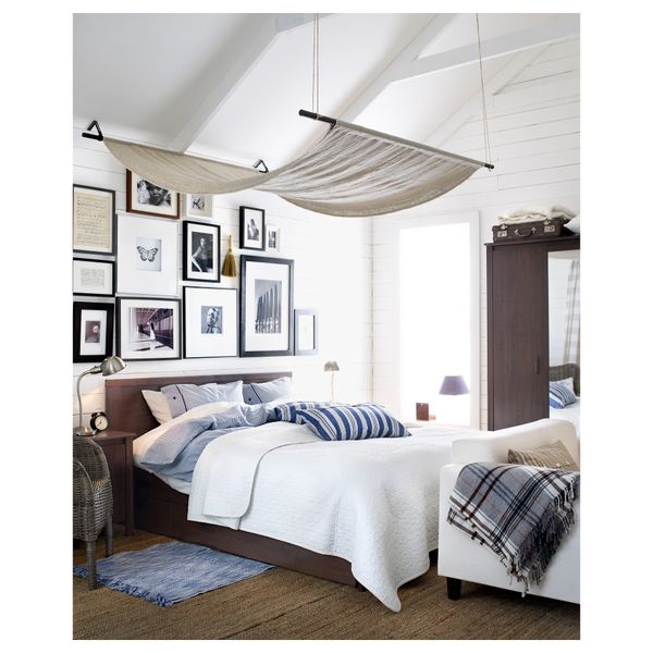 Каркас кровати с 2 ящиками БРУСАЛИ, коричневый, Лурой - фото 7