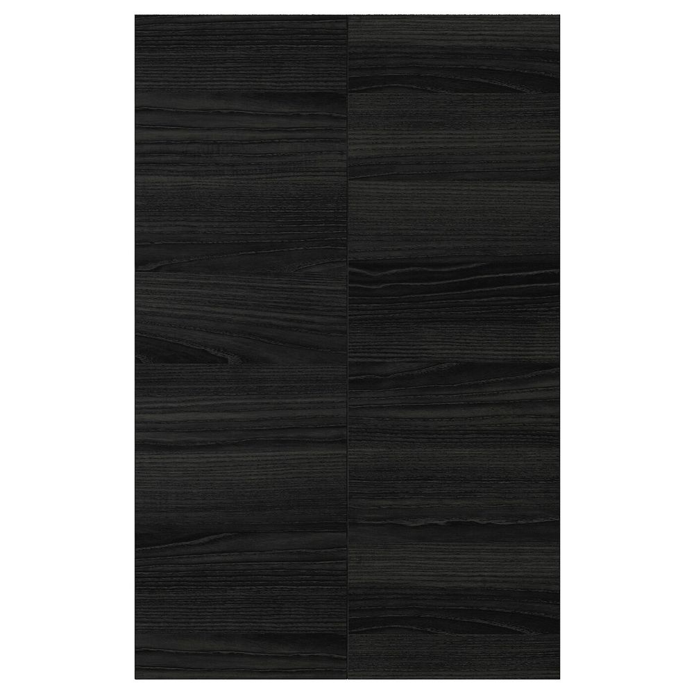 Дверца для напольного углового шкафа, 2шт, под дерево черный 25x80 см IKEA ТИНГСРИД 103.672.96 - фото 1