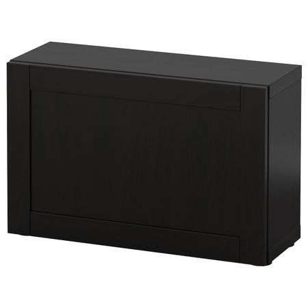 Стеллаж с дверью, черно-коричневый/Ханвикен черно-коричневый 60x22x38 см IKEA BESTÅ БЕСТО 394.415.35