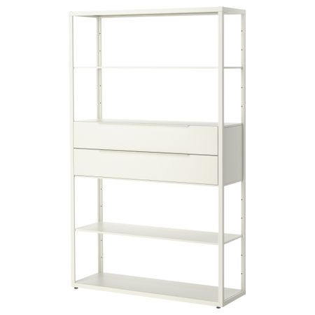Стеллаж с ящиками, белый, 118x35x193 см IKEA FJÄLKINGE 199.318.65