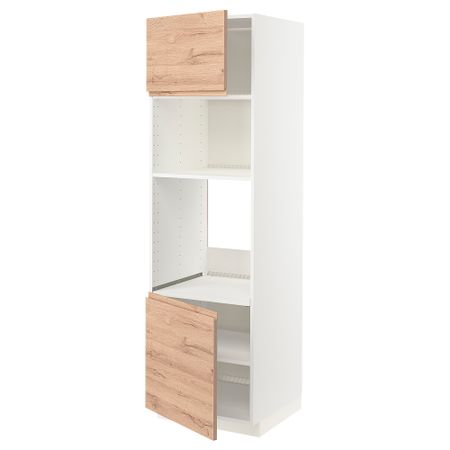 Высокий шкаф для духовки, СВЧ, 2 дверцы, полки, 60x60x200 cm IKEA METOD МЕТОД 294.612.65