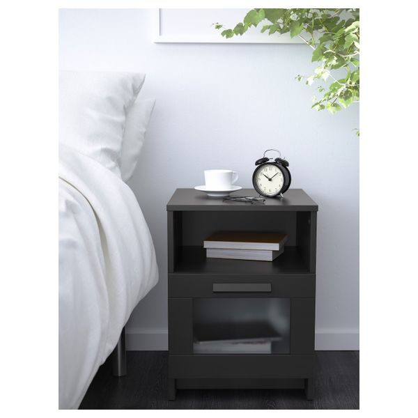 Тумба прикроватная, черный 39x41 см IKEA BRIMNES БРИМНЭС 104.104.26 - фото 2
