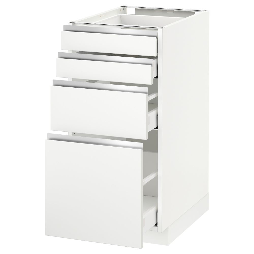 Напольный шкаф 4 фронтальных панели, 4 ящика МЕТОД / МАКСИМЕРА, белый, Нодста белый - схема-чертеж с размерами