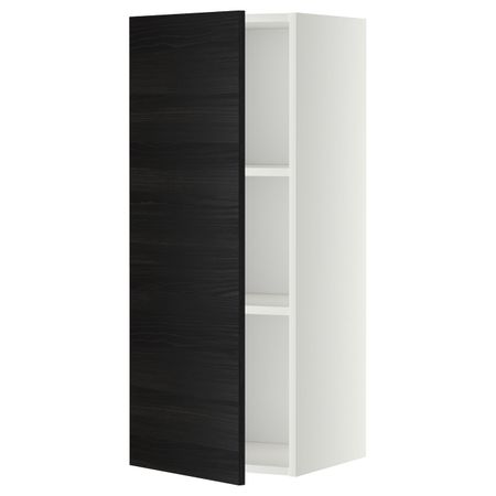 Шкаф навесной с полкой, белый, Тингсрид черный 40x100 см IKEA МЕТОД 992.244.35