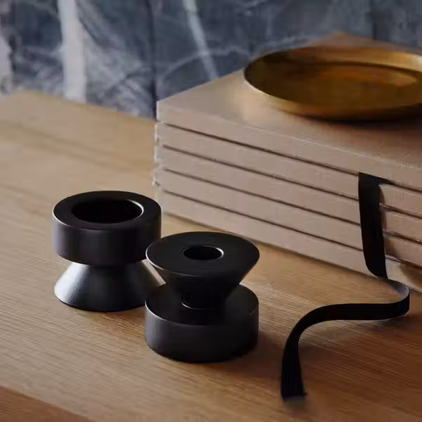 STOCKHOLM 2025 СТОКГОЛЬМ 2025 Подсвечник для свечи/греющей свечи - чёрный 6 см - фото 3