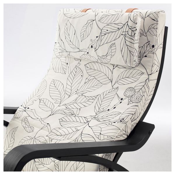 Кресло-качалка ПОЭНГ, черно-коричневый, Висланда черный/белый - схема-чертеж с размерами