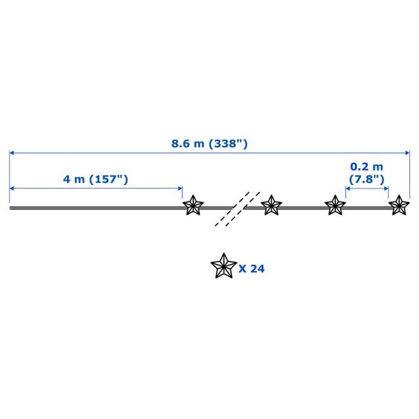 Гирлянда, 24 светодиода, для сада, мигающий звезда IKEA СТРОЛА 104.441.91 - фото 5