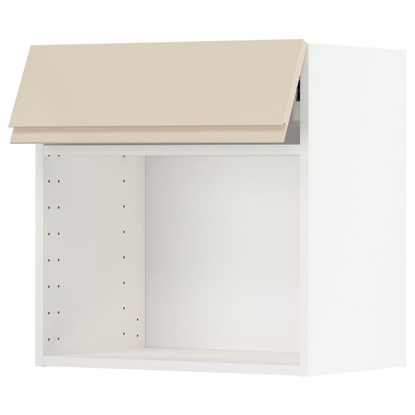 Навесной шкаф для/СВЧ,нажимн механизм, белый/Воксторп глянцевый светло-бежевый 60x60 см IKEA METOD МЕТОД 893.939.85 - схема-чертеж с размерами