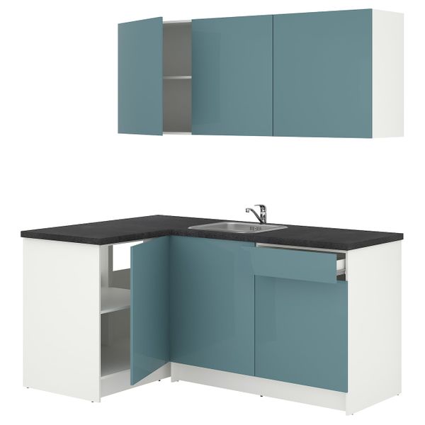 Кухня, глянцевый/синяя бирюза 120x180x220 см IKEA KNOXHULT КНОКСХУЛЬТ 194.244.19 - фото 1