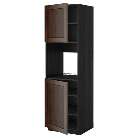 Высокий шкаф для/духовки, 2 дверцы, полки IKEA МЕТОД 192.264.19