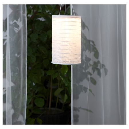 Подвесной светильник на солнечн батарея СОЛВИДЕН, в форме трубки белый (15 см)