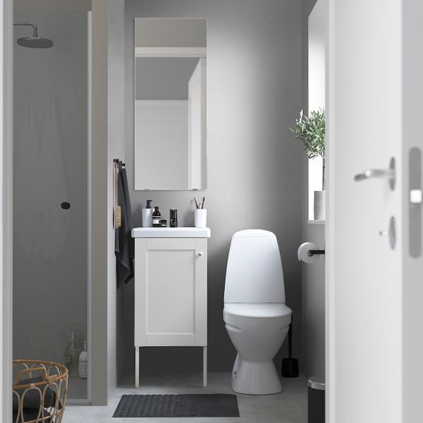 Комплект мебели для ванной,7 предм., Йельсен белый/Сальен смеситель 44x43x88 см IKEA FISKÅN ФИСКОН / TVÄLLEN ТВЭЛЛЕН 494.360.67 - схема-чертеж с размерами