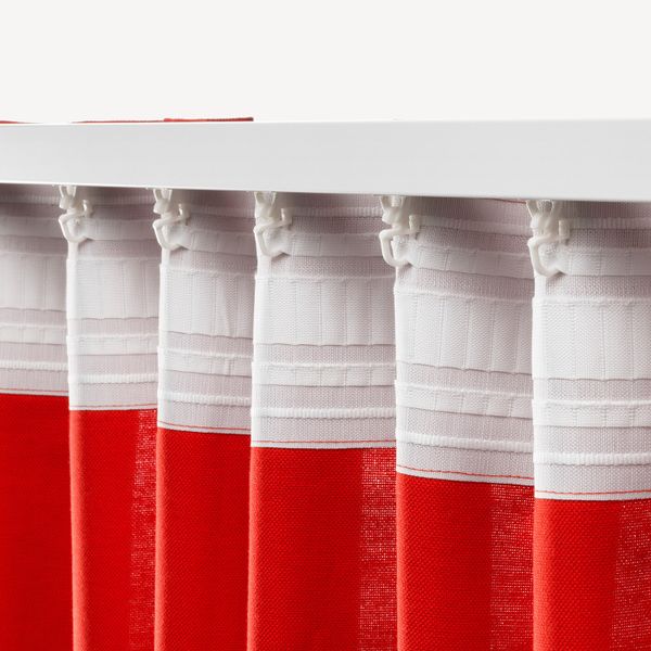 Гардины, 2 шт., красный 145x300 см IKEA ANNALOUISA АННАЛУИЗА 504.108.39 - фото 2