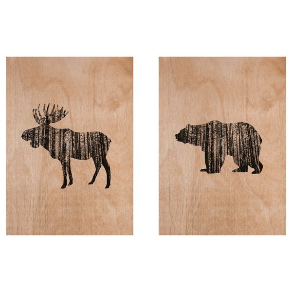 Картина на дереве, Дикие животные 50x70 см IKEA ЛОКАБРУНН 904.541.62 - схема-чертеж с размерами