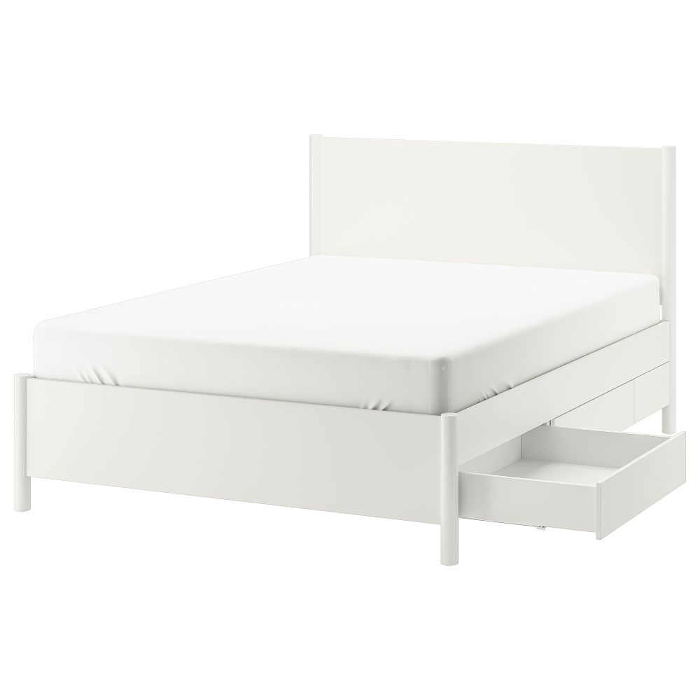 Каркас кровати с ящиками, белый с оттенком, Lindbåden, 160x200 см IKEA TONSTAD 094.966.28 - фото 1