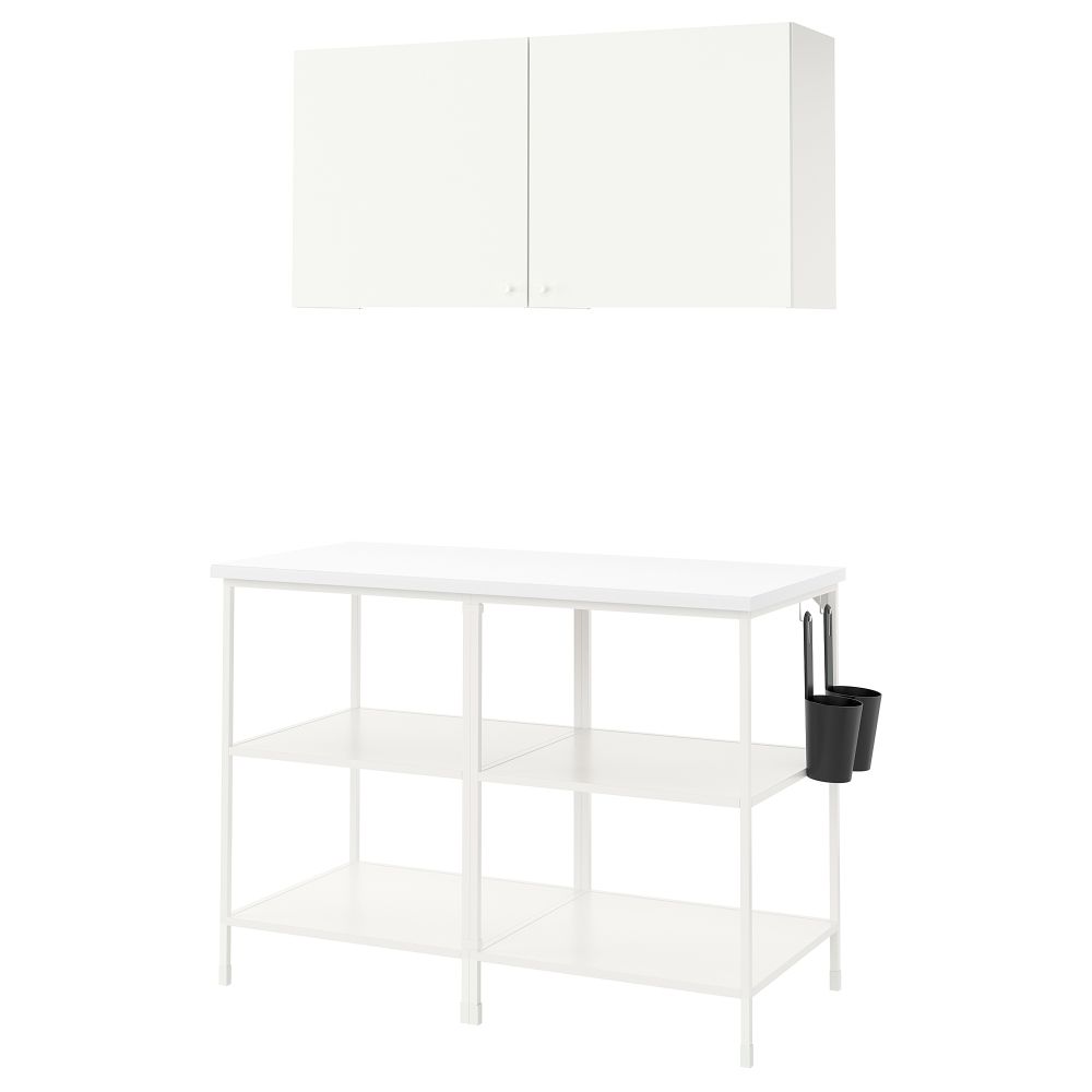 Комбинация для хранения, 123x63.5x207 см, белый IKEA BEGIVENHET БЕГИВЕНХЕТ 893.315.58 - фото 1