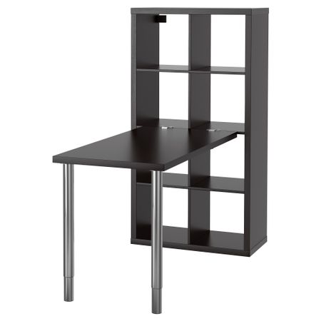 Стол, комбинация КАЛЛАКС, черно-коричневый, хромированный (77x147 см)