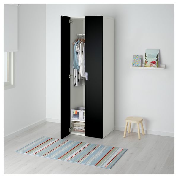 Гардероб СТУВА, белый, черный (60x50x192 см) - фото 2