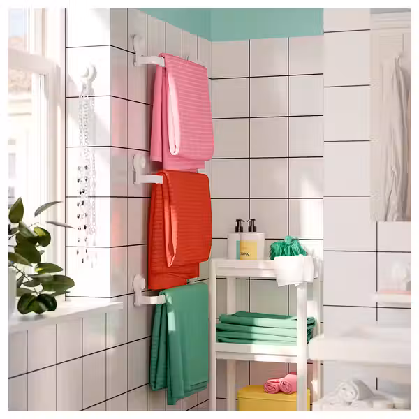 TISKEN Вешалка д/полотенец на присоске - белый - фото 2