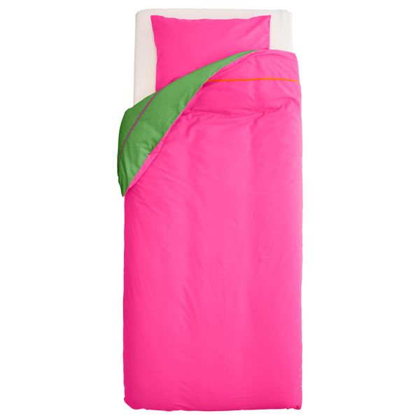 Пододеяльник и 1 наволочка СТИККАТ, розовый, зеленый (150x200/50x70 см) - фото 2