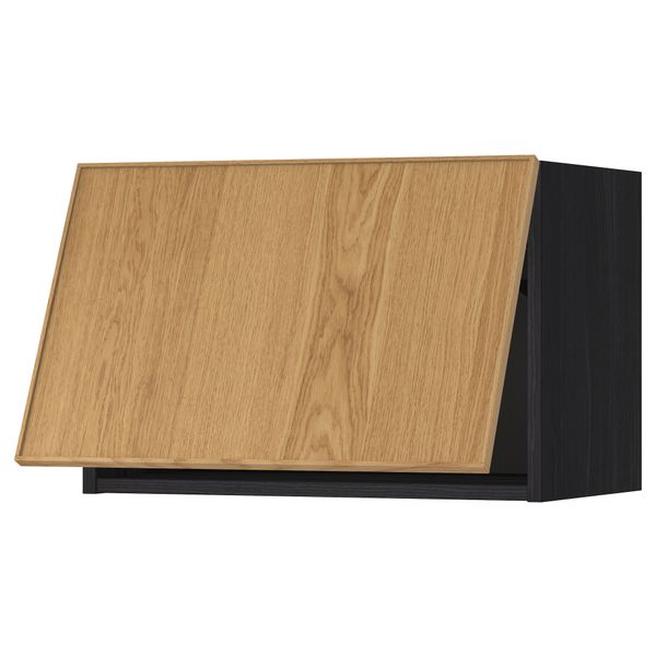 Горизонтальный навесной шкаф МЕТОД, черный, Экестад дуб - схема-чертеж с размерами