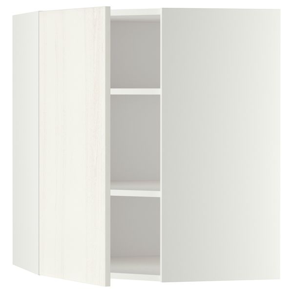 Угловой навесной шкаф с полками МЕТОД, белый, Росдаль белый - схема-чертеж с размерами