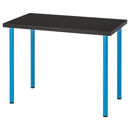 Стол, черно-коричневый/синий 100x60 см IKEA LINNMON ЛИННМОН / ADILS АДИЛЬС 092.790.31