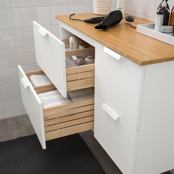Шкаф для раковины с 4 ящ, белый/бамбук 102x49x60 см IKEA GODMORGON ГОДМОРГОН / TOLKEN ТОЛКЕН 792.953.44 - фото 3