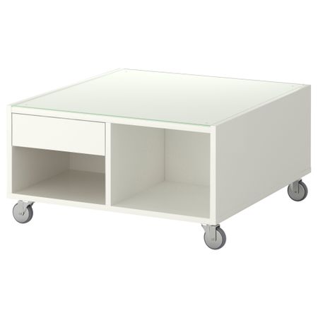 Журнальный стол БУКСЭЛЬ, белый (79x79 см)