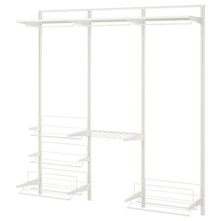 Настенная шина, штанга, модуль для/обуви, белый 190x40x196 см IKEA АЛЬГОТ 692.302.73